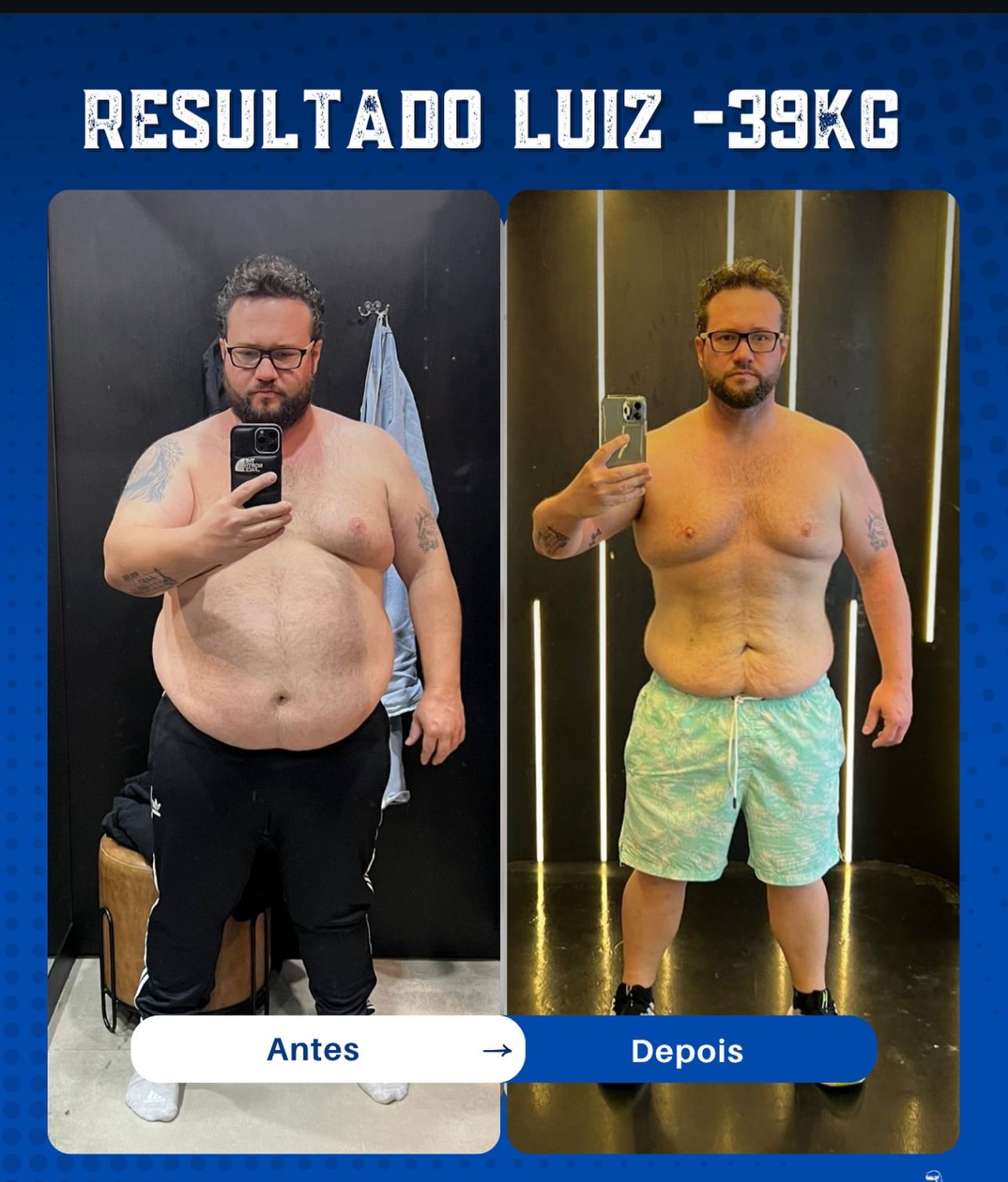 Resultado do Luiz: menos 39kg